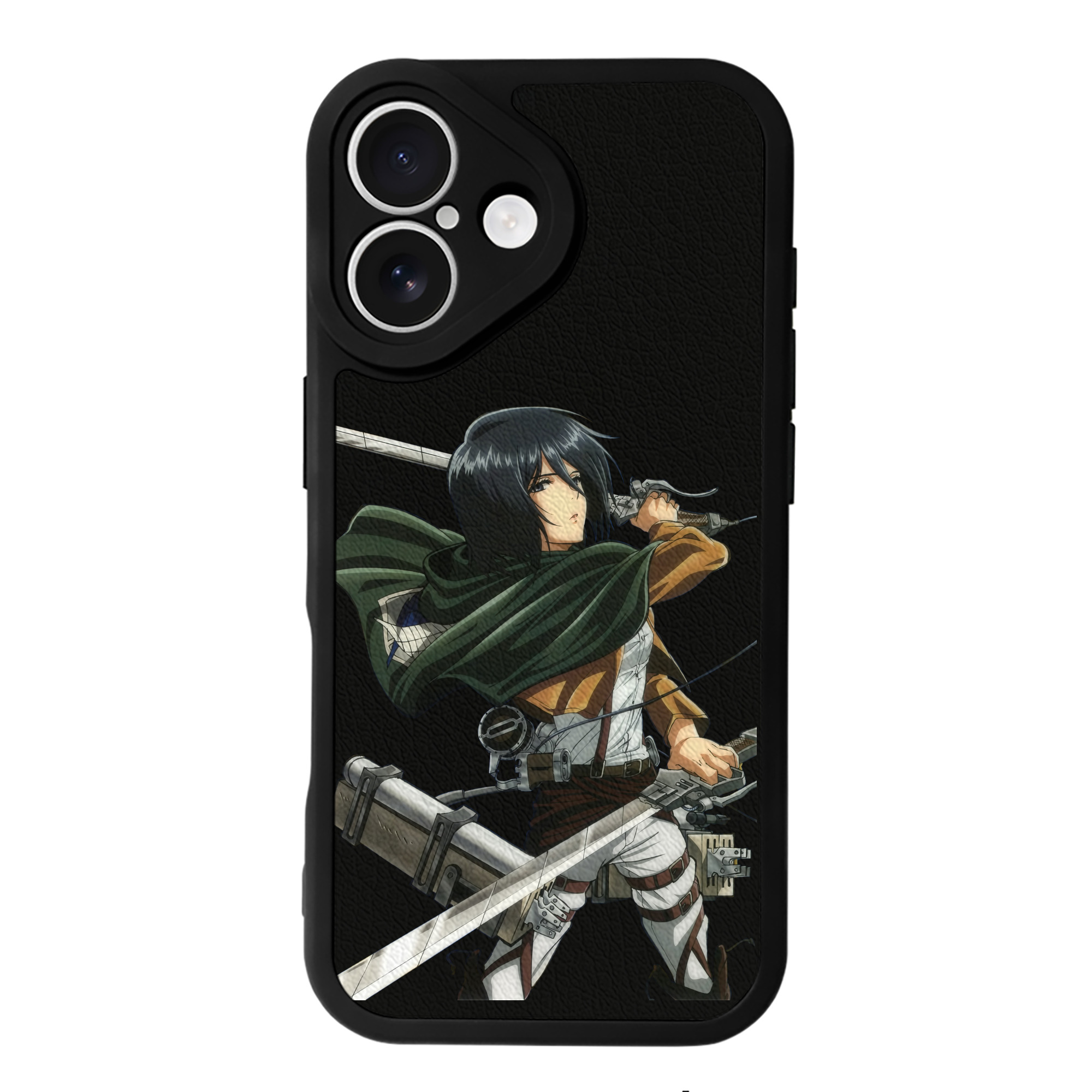 （画像用） 進撃の巨人 ミカサ·アッカーマン Attack on Titan Mikasa Ackerman 【iPhone 16シリーズ対応】シリコンスマホケース（レザー調） 材質：シリコン